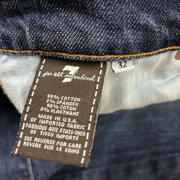 7 FOR ALL MANKIND Bootcut Mid Rise 5 Pocket Distressed Cotton Denim Jeans SZ 32 - Picture 13 of 16